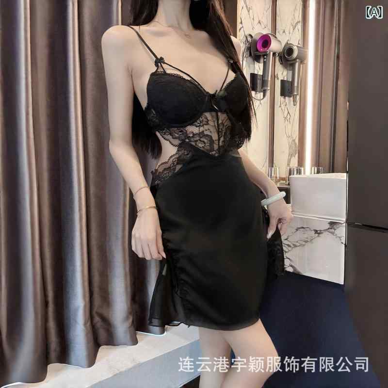 レディース 寝巻き スリップ キャミソールワンピース レース チュール シースルー ルームウェア 2点セ..