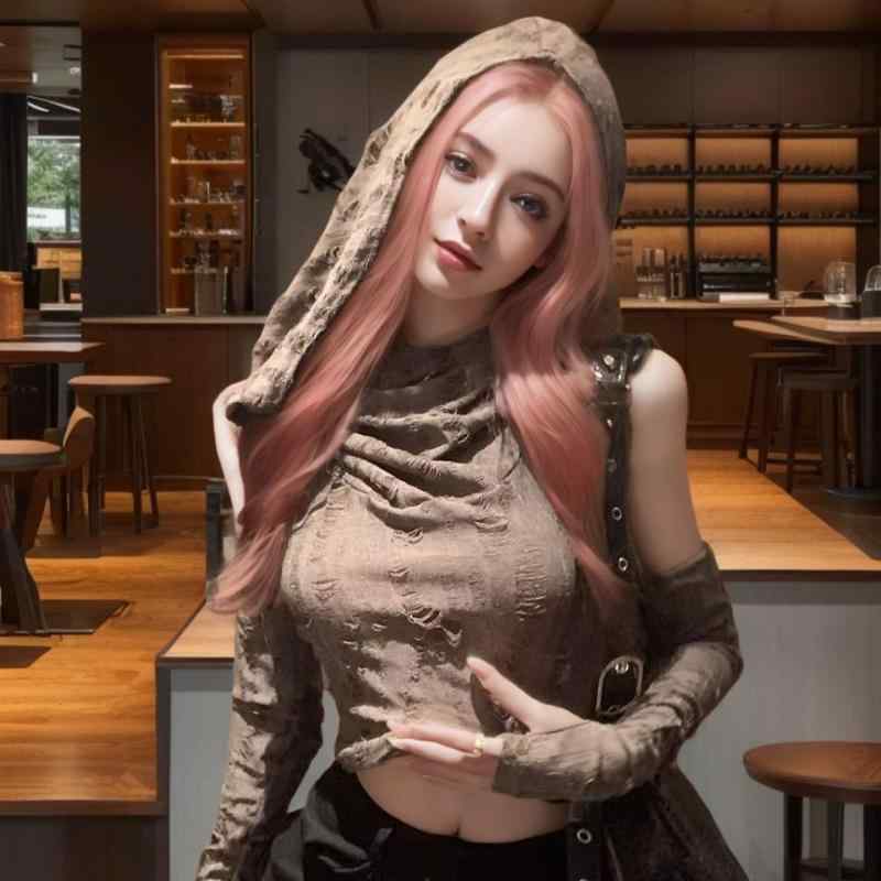 Tシャツ レディース 春夏 半袖 ショート丈 破れ加工 パーカー ポリエステル 無地 スリム 普段使い 部屋着 グレー系