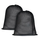 OTraki メッシュ 洗濯ネット 大 50x60cm せんたくネット 巾着タイプ 洗濯袋 2枚セット ランドリーネット 毛布用 布団用 丈夫 耐久性 ネットバッグ 型崩れ防止 ぬいぐるみ収納 洗える Mesh laundry bag(3)
