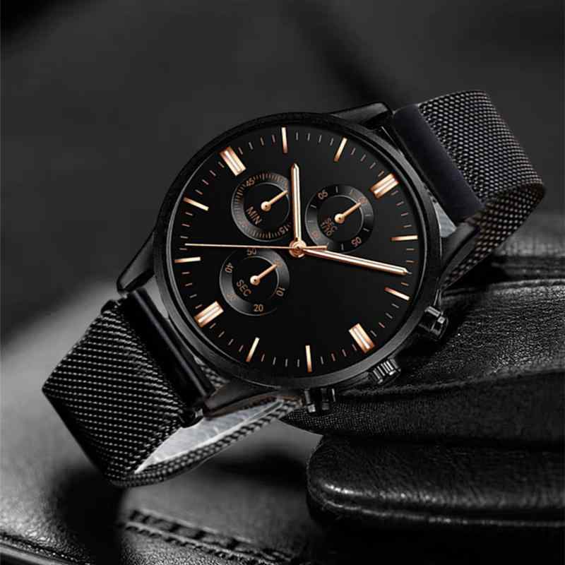 腕時計 メンズ 男性用 ファッションウォッチ 磁気バックル PUレザー アナログ クォーツ 合金 ビジネス カジュアル ブラック