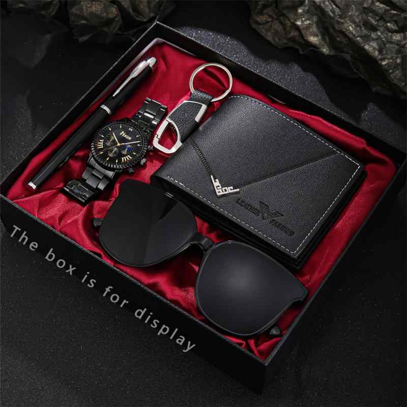 BVLGARI - 腕時計 男性用 メンズ ファッション ビジネス 5点セット ギフトボックス アクセサリー スチールバンド アナログ