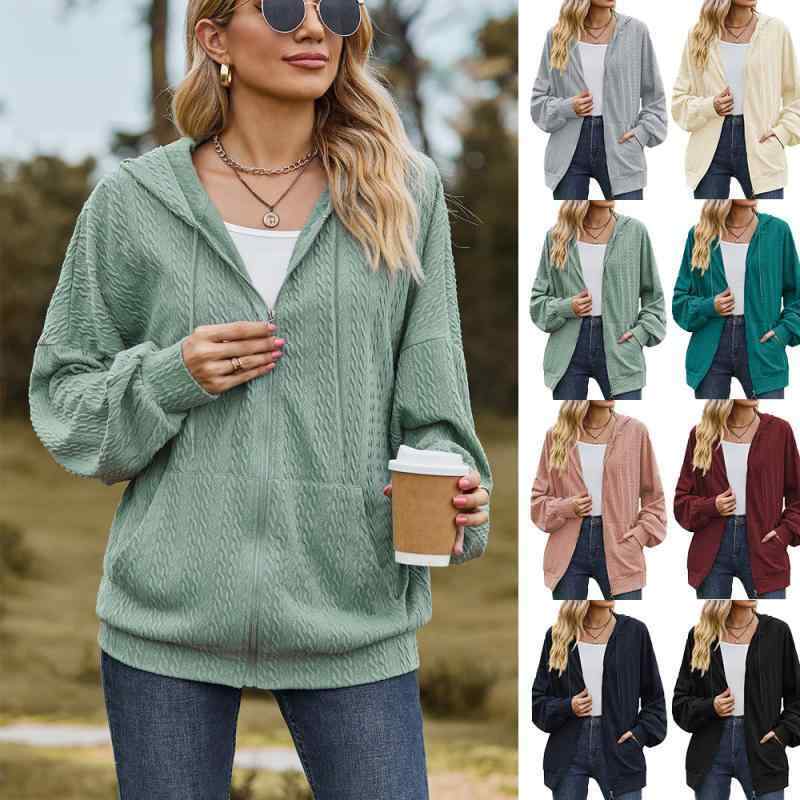 パーカー レディース 秋冬 Vネック 長袖 ジップアップ 無地 ゆったり カットソー トップス プルオーバー スウェット 普段使い 部屋着 ブラック 紺色 ブルー系 レッド系 グリーン系 ベージュ系 S M L XL XXL