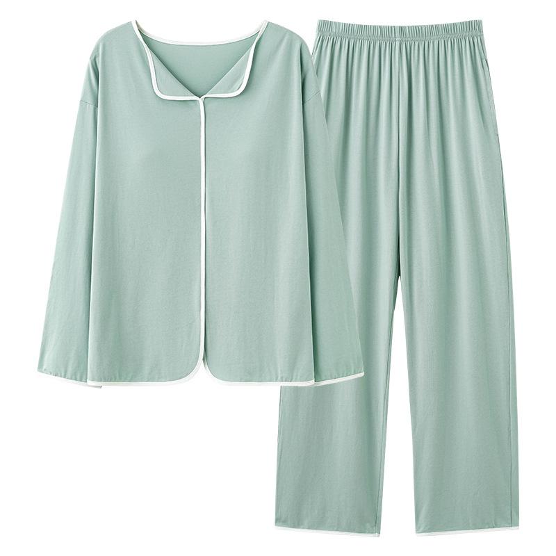 パジャマ レディース 春秋 長袖 長ズボン 上下セット モダール ルームウェア ナイトウェア 部屋着 寝間..