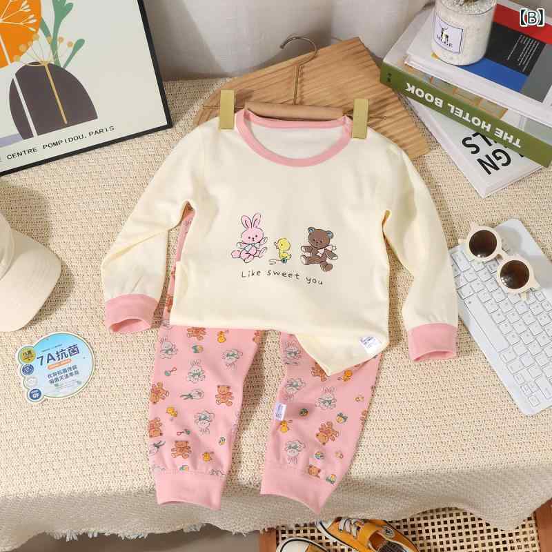 子供用パジャマ キッズ 上下セット 綿100％ ベビー 長袖 ルームウェア 男の子 女の...