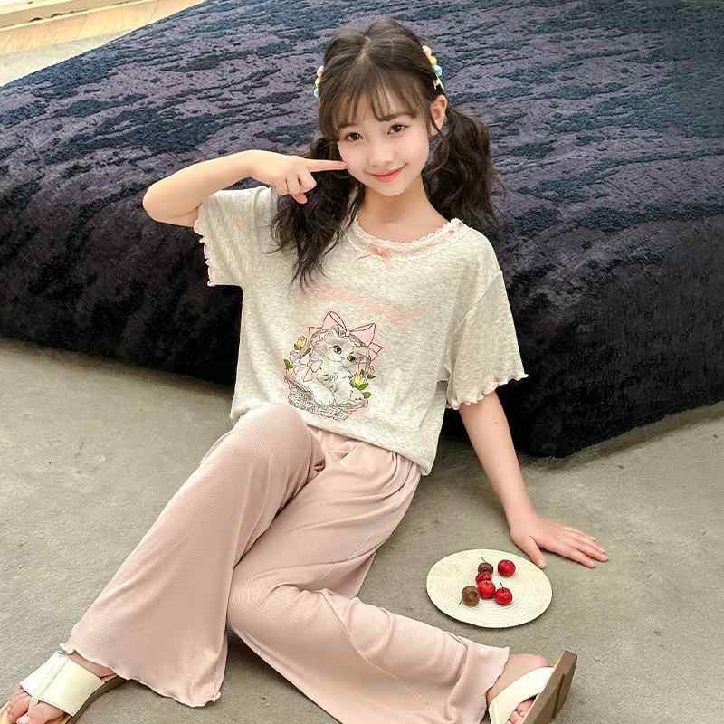 子供用パジャマ モダール 3点セット 半袖 女の子 薄手 ルームウェア 寝間着 春夏 吸湿速乾 接触冷感 ピ..