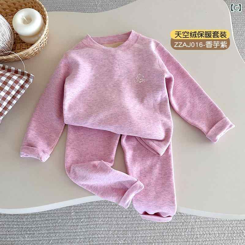 子供用パジャマ 秋冬 男女兼用 キッズ ベビー服 上下セット 厚手 フリース 部屋着 ...