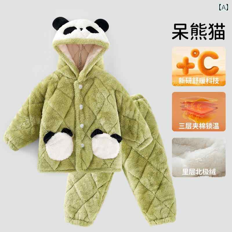 子供用パジャマ 秋冬 男児 女児 フランネル 厚手 ベビー キッズ 幼児 部屋着 寝巻き 80 90 100 110 120 130 センチ パンダ クマ ウサギ ポリエステル