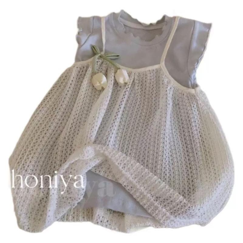 子供服 女の子 チュールスカート セットアップ 夏 韓国風 チュール チュールスカート ノースリーブ 膝丈 2点セット 花柄 かわいい 薄手 通園 お出かけ