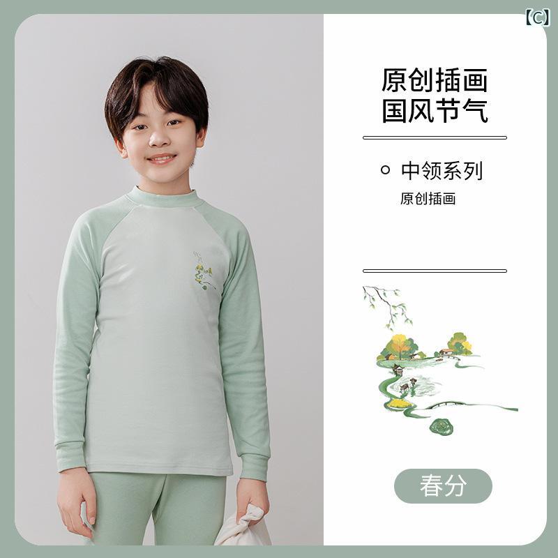 子供用インナーウェア 子供 秋冬 パジャマ 綿100% 男の子 女の子 長袖トップス ズ...