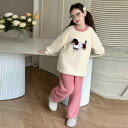 子供用パジャマ 秋冬 厚手 フランネル 長袖 2点セット 部屋着 暖か かわいい ソーセージドッグ柄 春秋