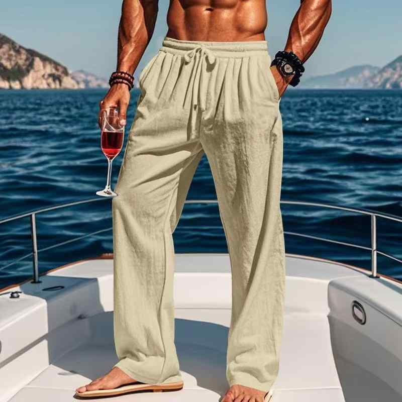 ・スタイル: 軽熟カジュアル・対象: 24-35歳・種類: 長ズボン・パンツタイプ: ストレート・パンツ丈: フルレングス・ウエスト: ミドルウエスト・ベルト: なし・前開き: 紐・厚さ: 普通・柄: 無地・誤差: 1-3cm・対象者: 若者・生地名: 麻・主素材: 亜麻・主素材の含有量: 95%・シーン: カジュアル・裾タイプ: ストレート・加工: ニット・ディテール: ポケット・伸縮性: なし・素材: 麻・カラー: ブラック、グレー、ホワイト、カーキ、ミリタリーグリーン、ライトブルー・サイズ: S、M、L、XL、XXL、XXXL・カテゴリー: スポーツカジュアルパンツ・対象年齢: 成人・対象性別: メンズ・製品カテゴリ: カジュアルパンツ・素材機能: 防しわ