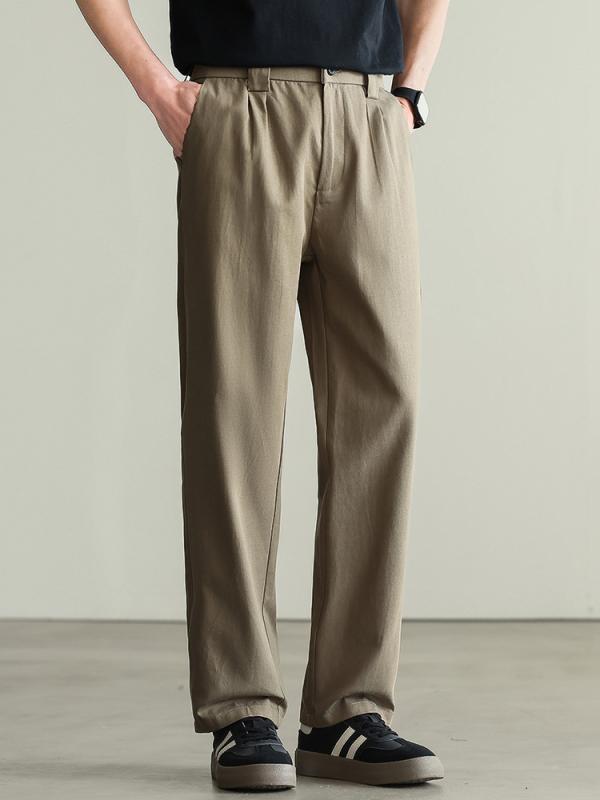 パンツ 男性用 リヨセル混 コットン テーパード イージーパンツ 薄手 春 スラックス カジュアル 通勤 普段使い カーキ ブラック ベージュ