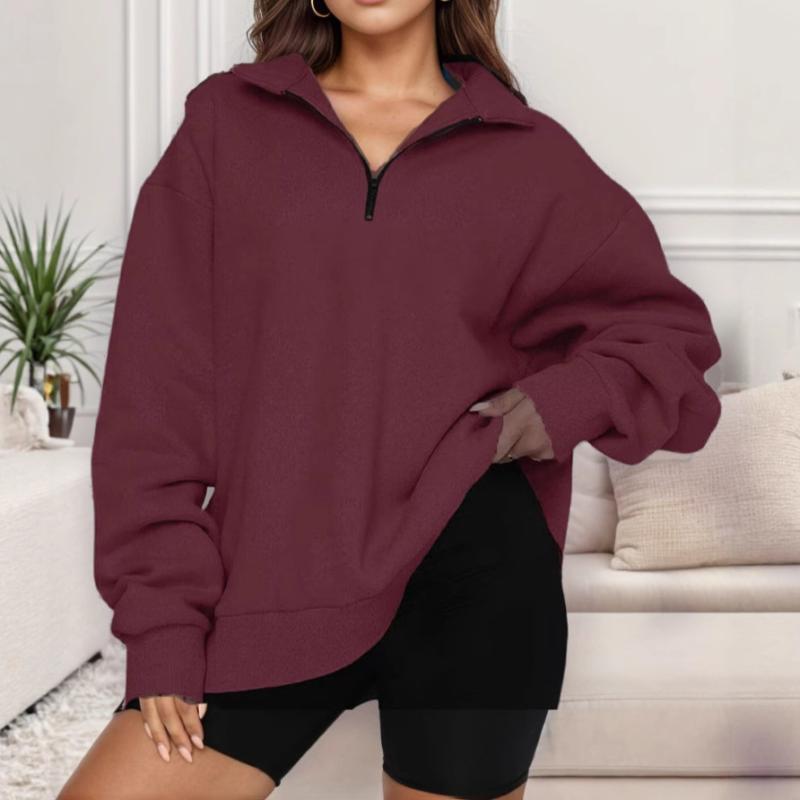 レディース フーディー 秋冬 長袖 半ジッパー プルオーバー カジュアル スポーツウェア 伸縮性 動きやすい 軽量 普段使い リラックス