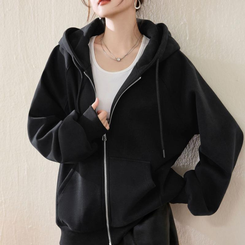 パーカー レディース 秋冬 アウター 韓国風 ゆったり 暖かい フード付き トップス カットソー スエット カジュアル ブラック 黒 グレー(4.0)