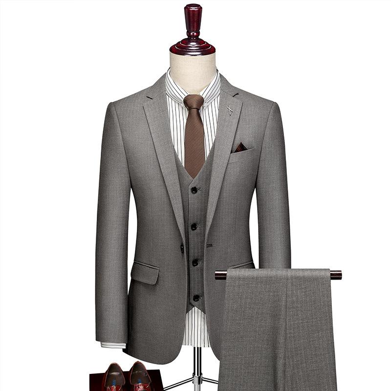 スーツ メンズ 色織りヘリンボーン柄 スリムフィット ビジネス フォーマル ブリティッシュ 韓国風 結婚式 礼服 ウエディング インディゴブルー ブラウン グレー