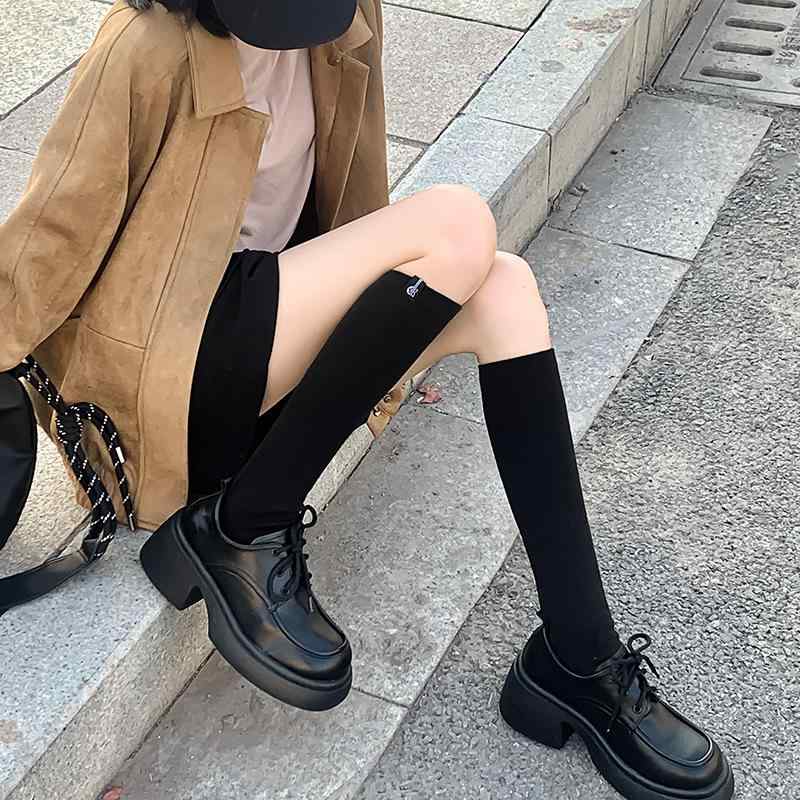靴下 レディース レッグウォーマー Y2K ストリート 原宿風 JK ルーズソックス ボーダー アクリル 春夏