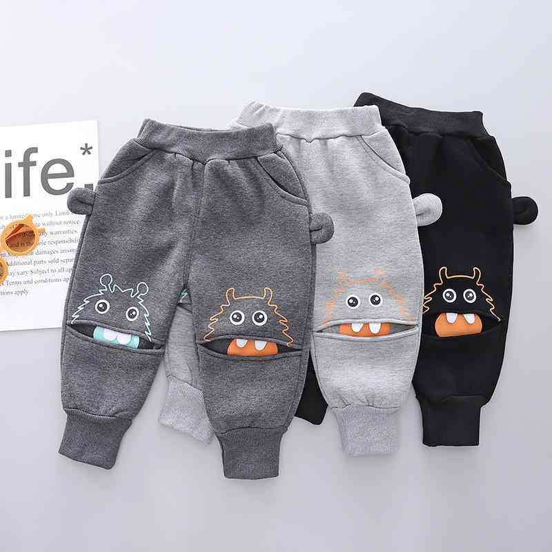 子供服 ベビー ズボン 綿 小さい子供 かわいい カートーン 薄い裏起毛 冬 運動パンツ 73CM 80cm 90cm 100cm 110cm グレー 濃いグレー ブラック