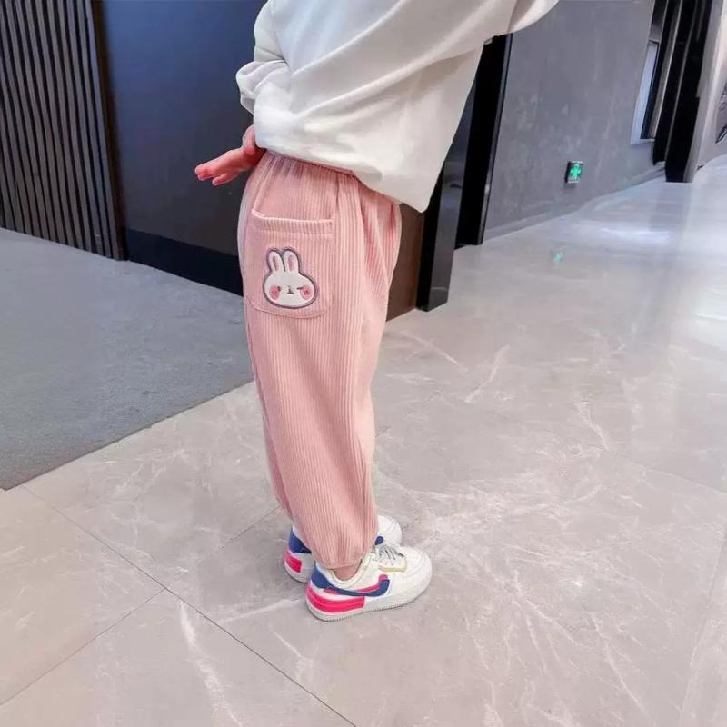Occidental Goods - パンツ キッズ 女の子 子供服 春夏 運動パンツ スウェットパンツ コーデュロイ 8歳以上 140cm以上 米白色 ピンク系 グレー イエロー