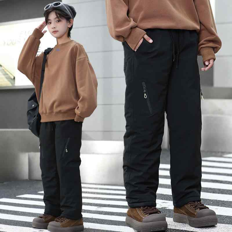Other - 子供用パンツ 男児 撥水 防風 中 крупный размер アウトドア ズボン 綿入りパンツ 防寒 ゆったり ポリエステル 黒 紺色 グレー