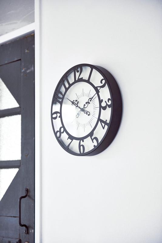 インターフォルム 掛け時計 ジゼル CL-4960BK ブラック ホワイト ステップムーブメント