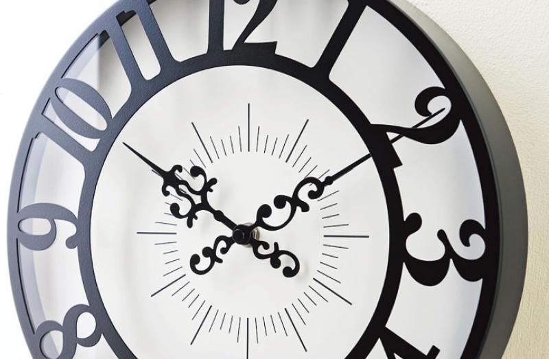 インターフォルム 掛け時計 ジゼル CL-4960BK ブラック ホワイト ステップムーブメント [2]