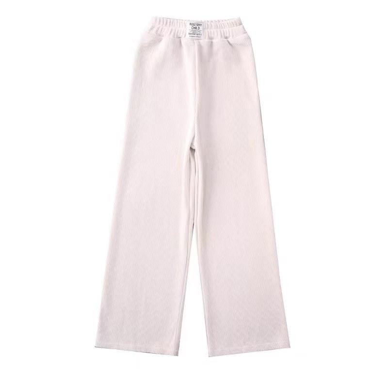 子供用パンツ コーデュロイパンツ 女の子 ワイドレッグパンツ 秋冬 120cm 130cm 140cm 150cm 160cm 170cm 杏色 黒 厚手 裏起毛 ベルトループ付き カジュアル