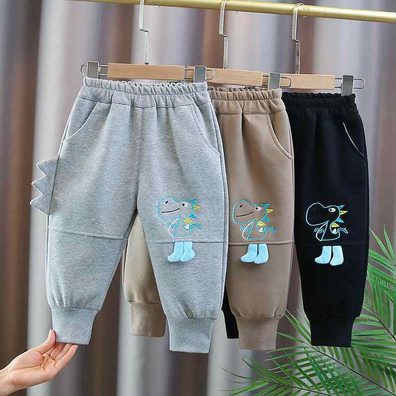 キッズ ズボン 子供服 ロングパンツ 春秋 ベビー 男の子 カートゥーン 恐竜柄 コットン ウエストゴム 黒 グレー カーキ 80cm 90cm 100cm 110cm 120cm