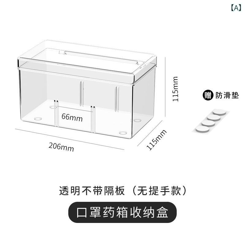 収納ケース デスク収納ボックス フタ付き 薬箱 救急箱 小物入れ カード収納 透明 3...