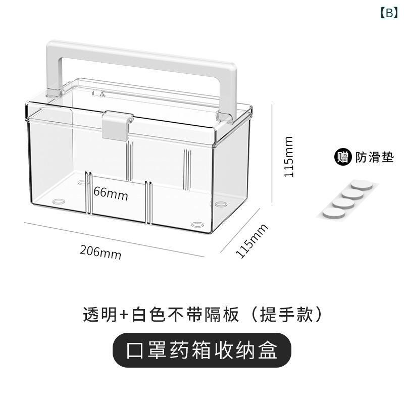 収納ケース デスク収納ボックス フタ付き 薬箱 救急箱 小物入れ カード収納 透明 3...