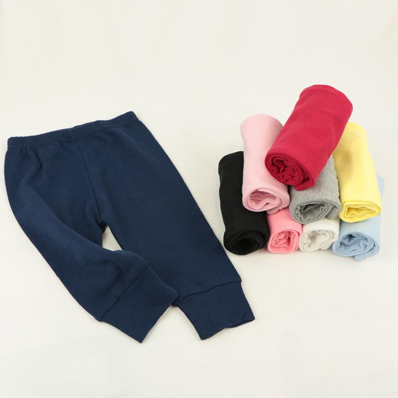 子供用パンツ ベビー 春秋用 長ズボン コットン 幼児 中性 男女兼用 新生児 運動着 無地 ホワイト グレー ブラック レッド ピンク イエロー 浅ブルー 紺色