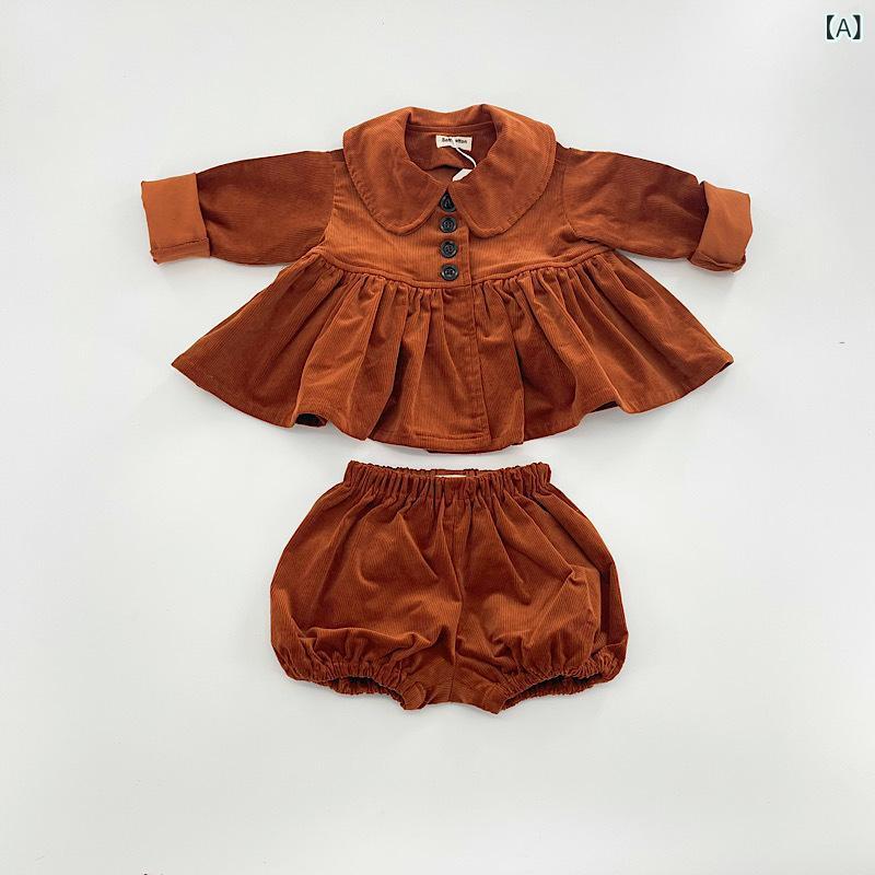 キッズ コーデュロイ セットアップ 女の子 2点セット ブラウス ショートパンツ か...