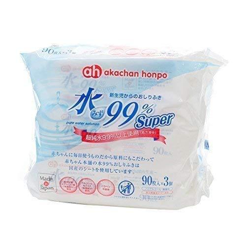 赤ちゃん本舗 水99%Super 新生児からのおしりふき 90枚×3個 赤ちゃん本舗 水99%Super 新生児からのおしりふき 90枚×3個