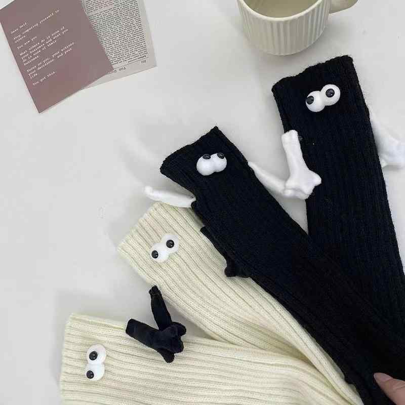 靴下 レディース ニット 袜套 レッグウォーマー ミドル丈 かわいい アクリル 通気 抗菌 吸汗 防臭 黒 白 2足セット