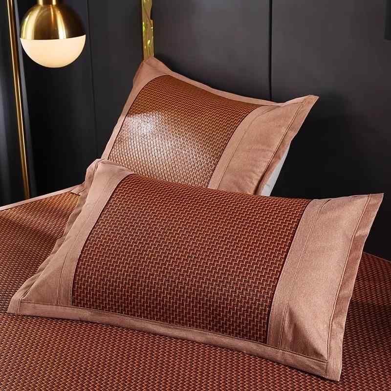 枕カバー 春夏 接触冷感 アイスシルク 涼感 ブラウン系 ひんやり 涼しい 吸湿 通気性