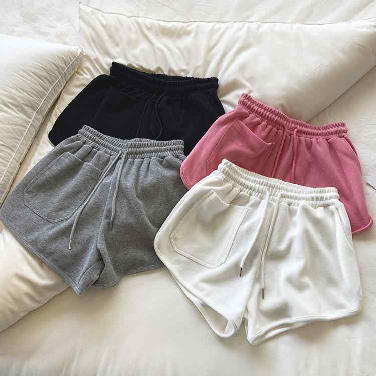 ショートパンツ レディース 高見え 短パン 高腰 ワイドレッグ Aライン ゆったりめ 普段使い ルームウェア スポーツ 毛織コットン ブラック ホワイト グレー ピンク系 春夏