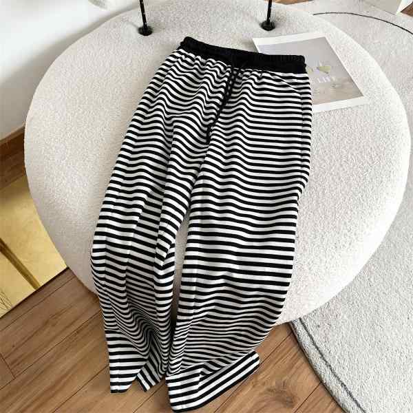 パンツ レディース ゼブラ柄 ストレート ワイドレッグパンツ 高見え 高身長 ゆったり 体型カバー 美脚効果 カジュアル 薄手 ポリエステル 春夏 ホワイト S M L XL XXL XXXL 4XL
