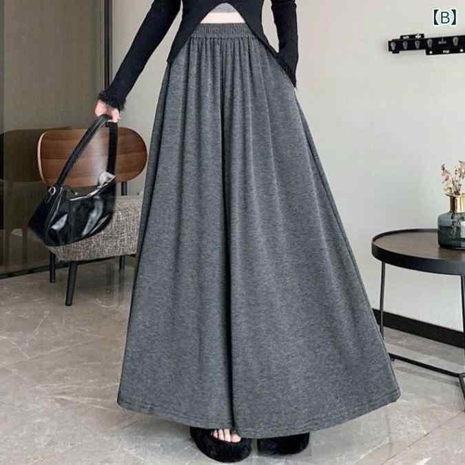 パンツ レディース 2024 秋冬 新作 ワイドレッグ 高見え 美脚 効果 ゆったり リラックス スタイル 快適 ポリエステル 伸縮性 プリーツ 黒 ブラック グレー ベージュ M L XL