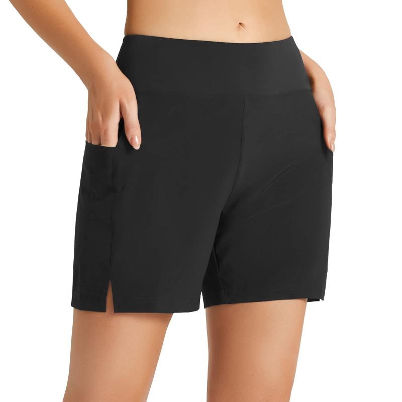 ショートパンツ レディース 女性用 ポケット付き ランニング スポーツ 短パン ファッション ビーチ 伸縮性 弾力性 リラックス 速乾性 ズボン グレー ブラック ブルー 紺色 ポリエステル 日韓スタイル