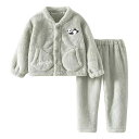 子供用パジャマ 上下セット フランネル 秋冬 厚手 暖かい ポリエステル 男女兼用 無地 90cm 100cm 110cm 120cm 130cm 140cm