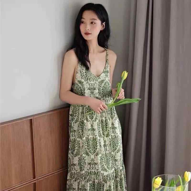 ワンピース レディース 夏用 部屋着 キャミソール 薄手 ポリエステル 寝巻き ルームウェア パッド付き かわいい M L XL XXL XXXL 各種