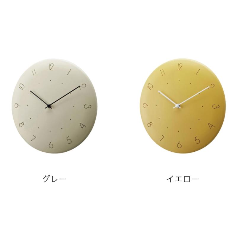 インターフォルム 掛け時計 カルマル CL-4340YE イエロー ホワイト マット 直径28cm スイープムーブメント