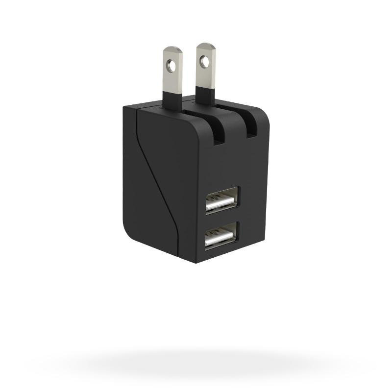 TOPLAND(トップランド) コンセント用充電器 急速充電 USB 2ポート 12W 2.4A (USB - A × 2) iPhone 15 16対応 コンパクト 同時充電(スマートIC)搭載 アダプター 黒 ブラック
