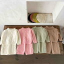 子供用セットアップ 秋冬 2点セット:長袖トップス & パンツ コットン 暖かい 格子柄 かわいい 女児 男児 ベージュ ピンク系 グリーン キャメル 70 8...