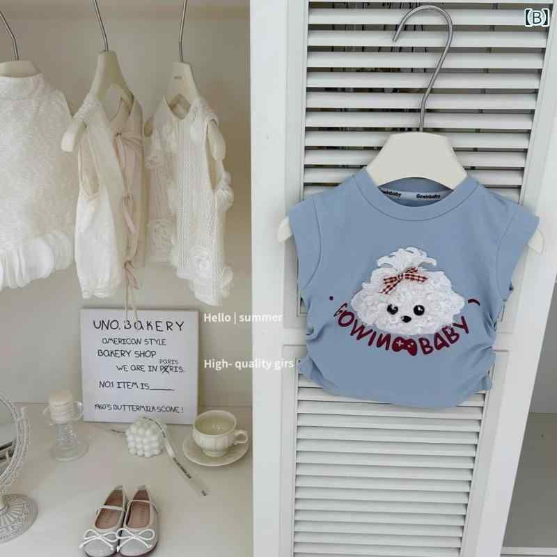 子供用スカートセットアップ 女の子 半袖Tシャツ レーススカート 夏物 かわいい 薄手 2点セット ブルー ピンク系 80 90 100 110 120 130