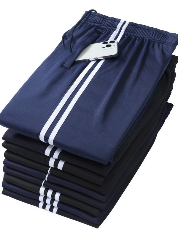 パンツ 男女兼用 ジャージパンツ 運動着 ロングパンツ 3本ライン入り ポリエステル 高腰 吸湿速乾 ブラック ネイビー ブルー 7XL 8XL スポーティ カジュアル