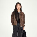 キッズ ジャケット 女の子 レザージャケット 子供服 アウター ショート丈 ブルゾン ジャンパー 通学着 おしゃれ かわいい 秋 カーキブラウン