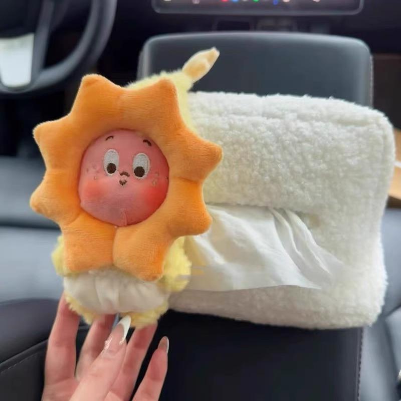 ティッシュボックス カー用品 車載 ぬいぐるみ かわいい スター モチーフ アームレスト 吊り下げ おし..