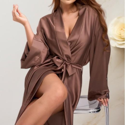 ナイトウェア レディース 女性用 シルク風 サテン パジャマ 部屋着 ルームウェア 寝間着 長袖 長ズボン..