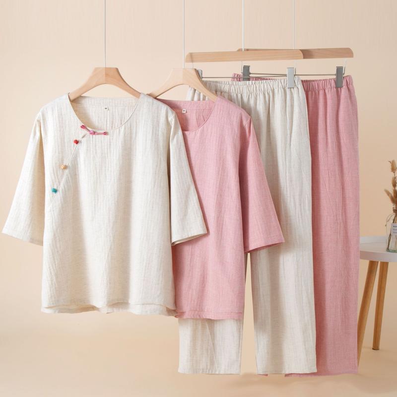 ・カテゴリ: セットアップ・素材: 綿麻・スタイル: 古風/国風・主な素材: 綿・厚さ: 薄手・ネックライン: ラウンドネック・袖丈: 七分袖・パンツ丈: 九分丈・機能: リラックス, 通気性, 抗菌, 快適, 外着可能・対象: 女性・適用場所: アウトドア, 自宅, ホテル, 結婚式・カラー: 麻レッド, 麻ホワイト・サイズ: M, L, XL・主な素材の含有量: 80-90%