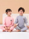 子供用 パジャマ 上下セット 暖か裏起毛 秋冬 男の子 女の子 インナーウェア ストライプ柄 部屋着 ルームウェア 100 110 120 130 140